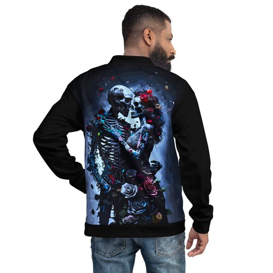 Black Jacket Halloween Skeleton , modern Design , Skull Design , Skull Jacket