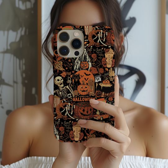Halloween Ghost Phone Case for iPhone – Spooky Season Magnetic Wireless Charging Cover