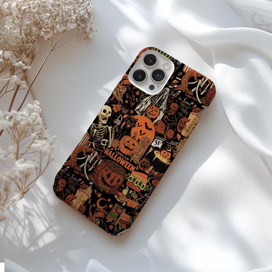 Halloween Ghost Phone Case for iPhone – Spooky Season Magnetic Wireless Charging Cover