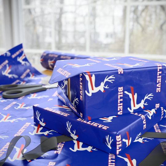 Buffalo Football Reindeer Wrapping Paper