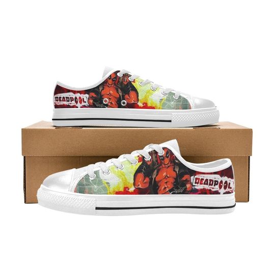Deadpool Hero Sneakers, Deadpool Low Top Shoes Sneakers