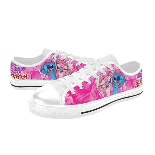 Stitch & Angel High Top Sneakers, Stitch Angel Love Low Top Sneakers