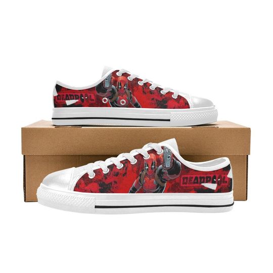 Deadpool Low Top Shoes Sneakers, Deadpool Shoes