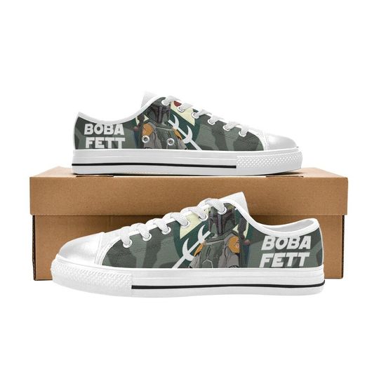 Boba Fett Low Top Shoes Sneakers, Star Wars Low Top Sneakers