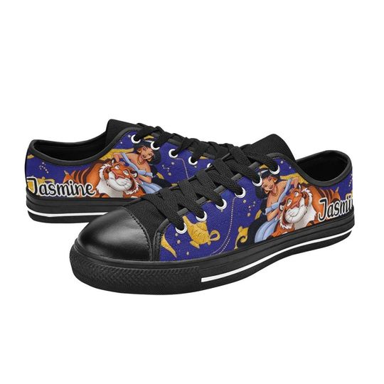 Princess Jasmine Aladdin Low Top Sneakers, Jasmine Sneakers