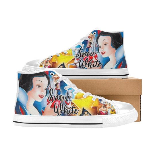 Snow White High Top Shoes Sneakers, Snow White Shoes