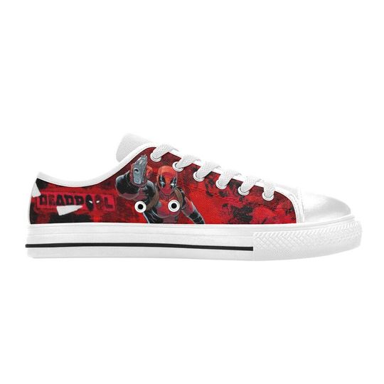 Deadpool Low Top Shoes Sneakers, Deadpool Shoes