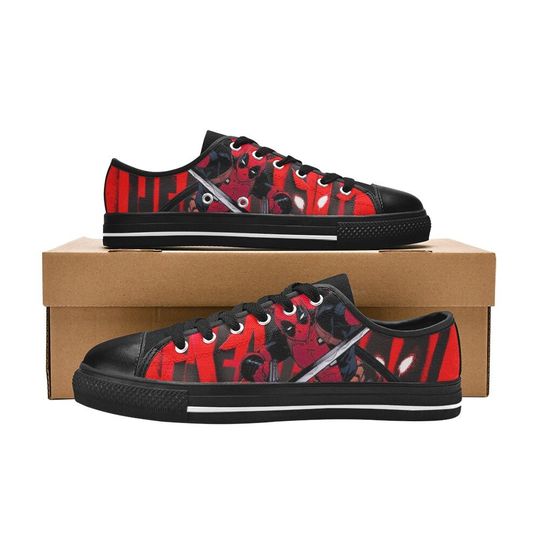 Deadpool Low Top Sneakers, Deadpool Low Top Shoes