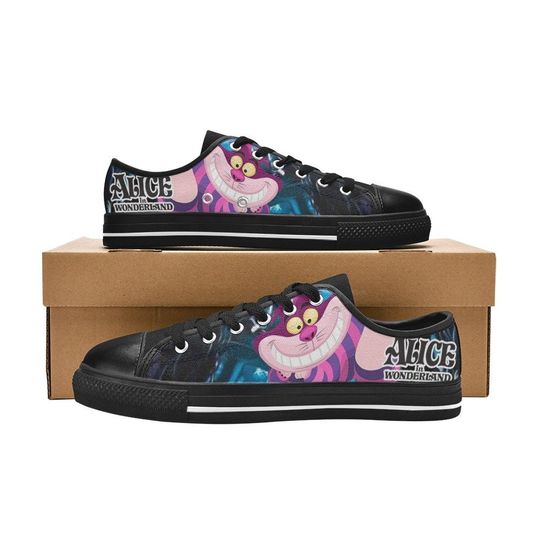 Alice in Wonderland Cheshire Cat Low Top Shoes Sneakers, Cheshire Cat Low Top Shoes