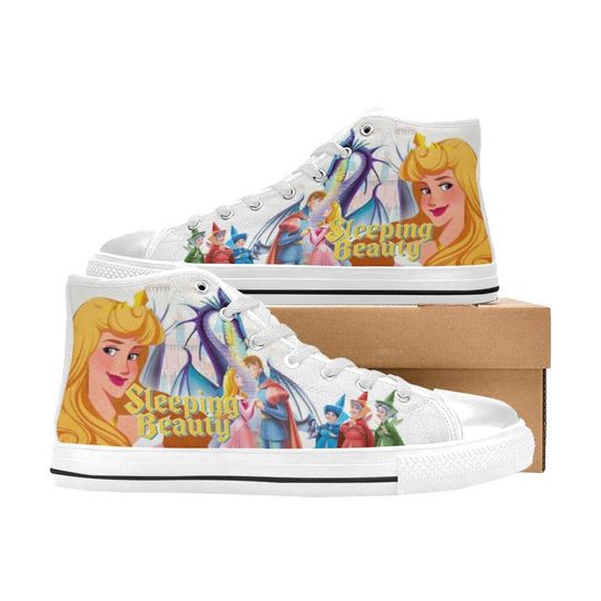 Sleeping Beauty Shoes, Sleeping Beauty High Top Shoes Sneakers