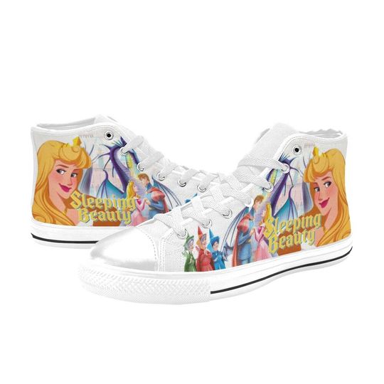 Sleeping Beauty Shoes, Sleeping Beauty High Top Shoes Sneakers