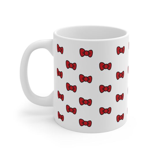 Hello Kitty Iconic Red Bows Pattern Coffee Mug