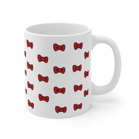 Hello Kitty Iconic Red Bows Pattern Coffee Mug