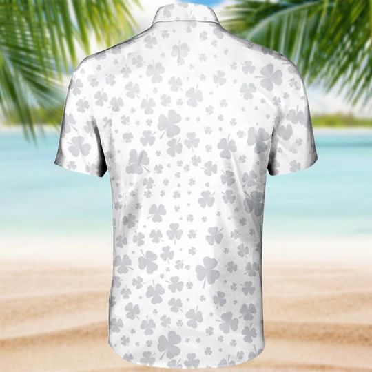 St Patrick Golf Hawaiian Shirt For Men, Clover Button Up Shirt, Shamrock Golf Shirt, Irish Golf Outfit, Summer Vacation Shirt