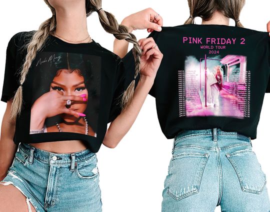 Pink Friday 2 Airbrush Nicki Minaj 2 Sided Double Sided Shirt