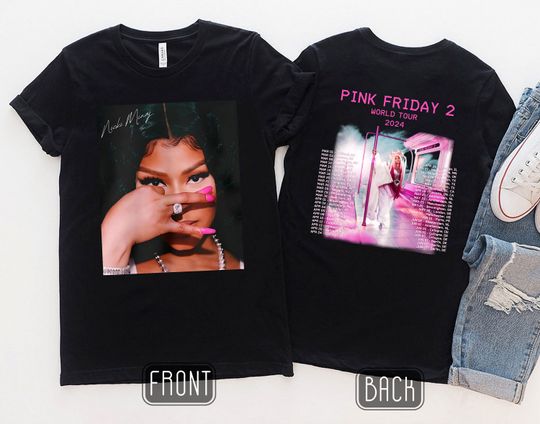 Pink Friday 2 Airbrush Nicki Minaj 2 Sided Double Sided Shirt