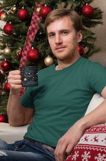 Starry Night Coffee Mug - Halloween Ceramic Mug - Fall Aesthetic Moon Space Art Gift