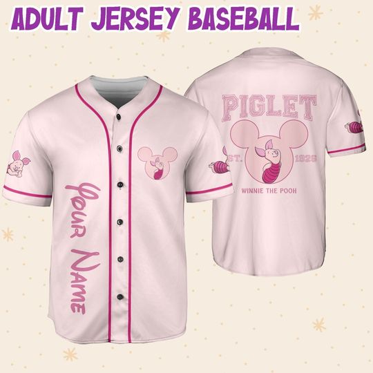 Personalize Winnie The Pooh Piglet, Custom Disney Baseball Jersey