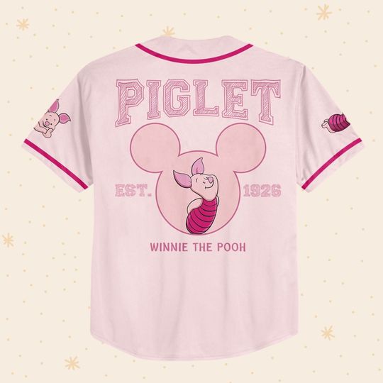 Personalize Winnie The Pooh Piglet, Custom Disney Baseball Jersey
