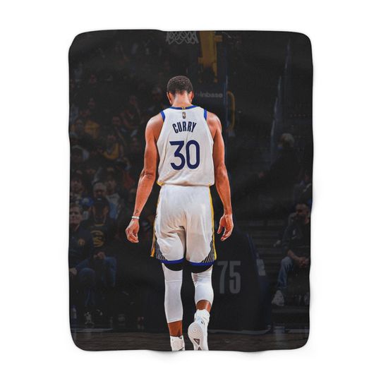 Steph Curry Sherpa Fleece Blanket, Golden State Warriors NBA Fan Gift