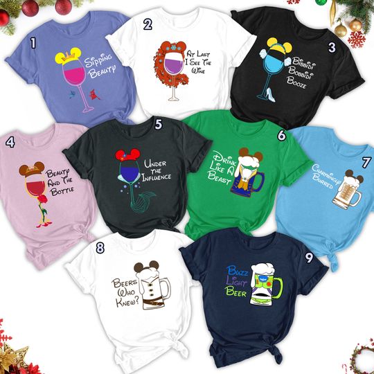Princess Drinking Shirts, Prince Drinking Around The World T-Shirt, Epcot Food And Wine Group Tee, Drinking Team Tee Matching Shirts