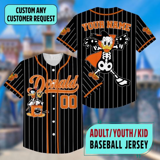 Custom Mickey Mouse Halloween Collection Baseball Jersey