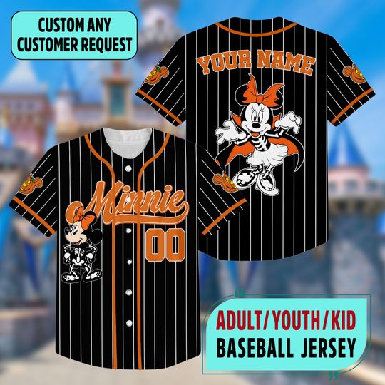 Custom Mickey Mouse Halloween Collection Baseball Jersey