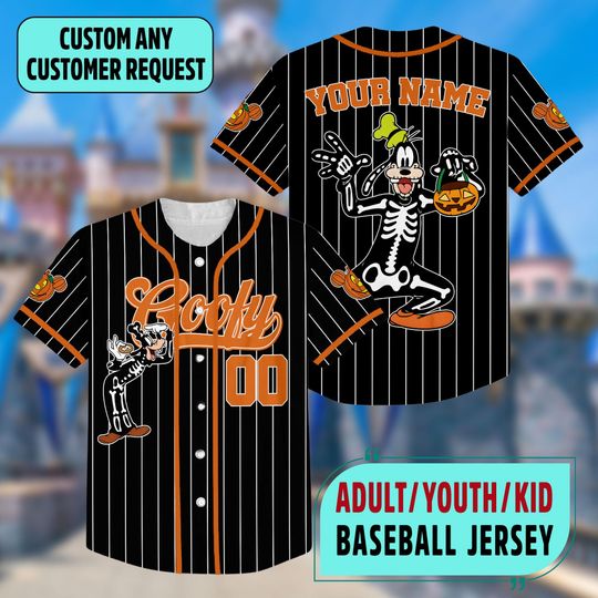 Custom Mickey Mouse Halloween Collection Baseball Jersey