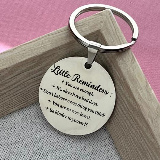 Stainless Steel Affirmation Keychain: Positive Reminder Gift
