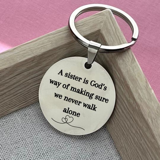 Sisterhood Keychain: Stainless Steel Sister Gift