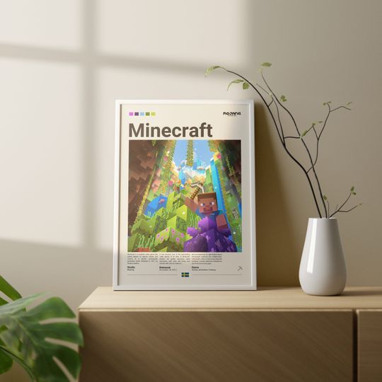 Minecraft Poster, Gaming Room Poster, Gaming Wall Poster, Gaming Print