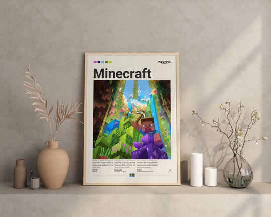Minecraft Poster, Gaming Room Poster, Gaming Wall Poster, Gaming Print