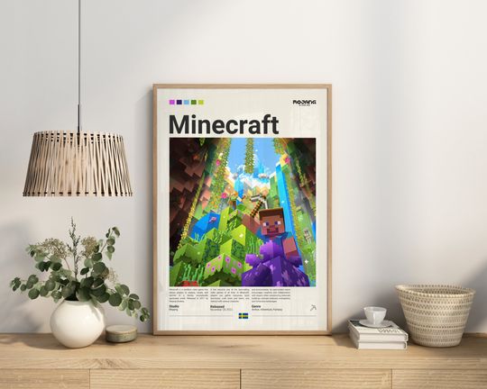 Minecraft Poster, Gaming Room Poster, Gaming Wall Poster, Gaming Print