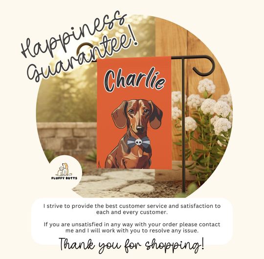 Personalized Name Dachshund Halloween Garden Flag,Custom Dog Flags