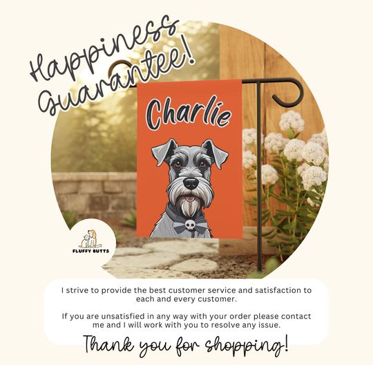 Personalized Name Schnauzer Halloween Garden Flag,Custom Flags