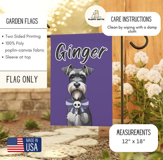 Personalized Name Schnauzer Halloween Garden Flag,Custom Flags