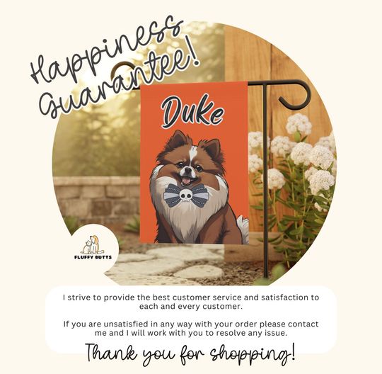 Personalized Name Pomeranian Halloween Garden Flag,Custom Dog Flags