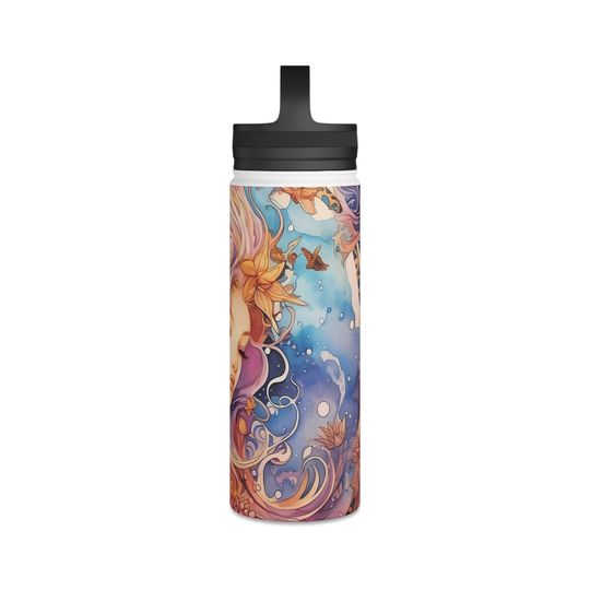 Stainless Steel Water Bottle, Handle Lid
