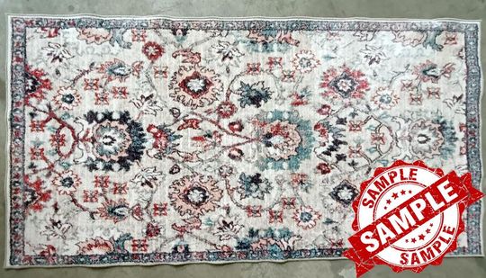 Faded Ethnic Pattern Rug: Boho Chic Oriental Decor
