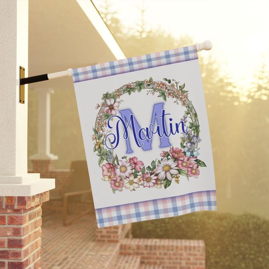 Personalized monogram house flags