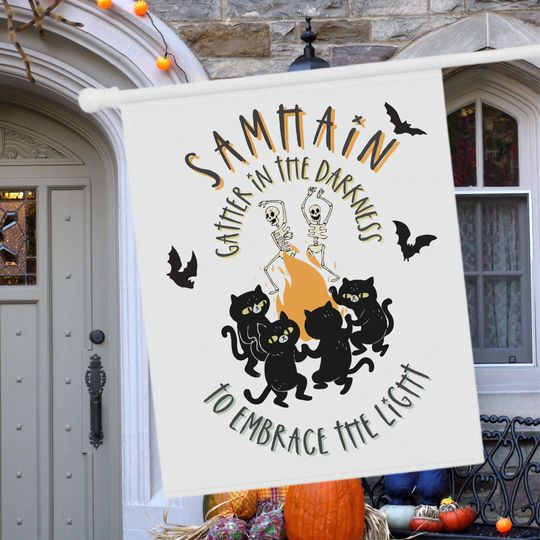 Witch Garden Flag, Samhain Yard Flag, Witchy Decor, Samhain Decor, Pagan Decor