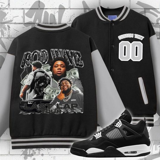 Custom Rod Wave Music Varsity Jacket, Rod Wave Last Lap Tour, Rod Wave Varsity Jacket