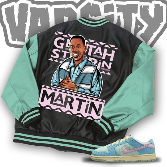 Custom Unisex Varsity Jacket, Martin Cartoon