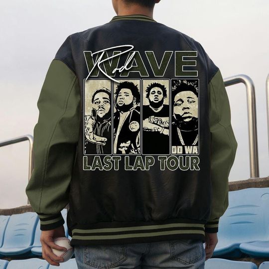 Custom AM 1 Essential Premium Unisex Varsity Jacket, Rod Wave Last Lap Tour Varsity Jacket, Rap Music Varsity Jacket