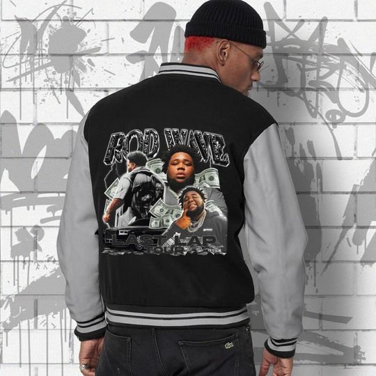 Custom Rod Wave Music Varsity Jacket, Rod Wave Last Lap Tour, Rod Wave Varsity Jacket