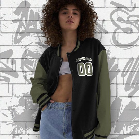 AJ 1 Medium Olive Unisex Varsity Jacket, MJ 23 Sneaker, Varsity Jacket To Match Sneaker