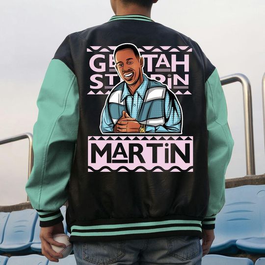 Custom Unisex Varsity Jacket, Martin Cartoon