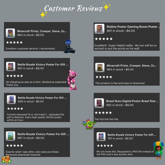 Minecraft Prints, Creeper, Steve, Zombie,Nursery Decor, Video Game Digital Print, Kids Room Decor Wall Art Playroom, Minecraft Wall Art