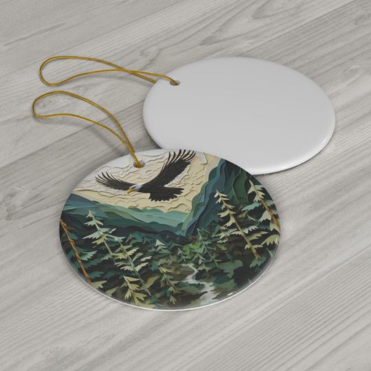 Valley Eagle Ceramic Ornament