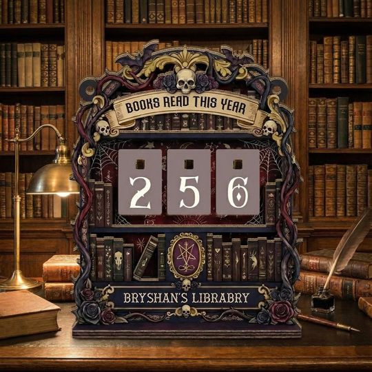 Personalized Book Tracker - Books Read This Year Counter, Vintage Book Read Tracker, Gift for Readers, Book Lovers Gift, Bookshelf Decor